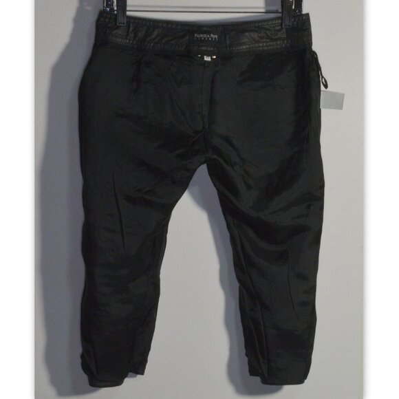 NWOT Patrizia Pepe Firenze Black Leather Pants Size 42 - Picture 7 of 9